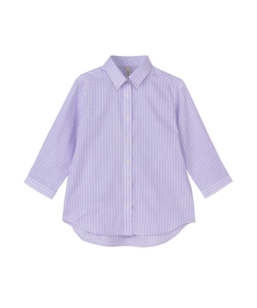 TOKYO SHIRTS(トウキョウシャツ)の「【Pitta Re:)】ふわっとガーゼシャツ 七分袖 綿100% レディースカジュアルシャツ(シャツ/ブラウス・レディース・パープル・LL/S/L/M)」の8枚目の写真