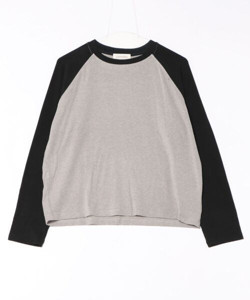aimoha（アイモハ）の「ラグランスリーブ長袖Tシャツ（Tシャツ/カットソー・レディース・ネイビー/ブラック/グレー・FREE）」の6枚目の写真