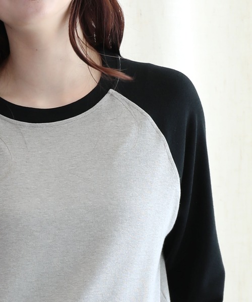 aimoha(アイモハ)の「ラグランスリーブ長袖Tシャツ(Tシャツ/カットソー・レディース・ネイビー/ブラック/グレー・FREE)」の20枚目の写真
