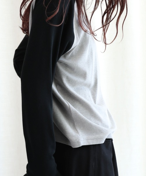 aimoha(アイモハ)の「ラグランスリーブ長袖Tシャツ(Tシャツ/カットソー・レディース・ネイビー/ブラック/グレー・FREE)」の21枚目の写真