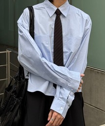 Chikashitsu + | 【Chikashitsu +】cotton cropped shirt / 【チカシツプラス】コットンクロップド長袖シャツ(シャツ/ブラウス)