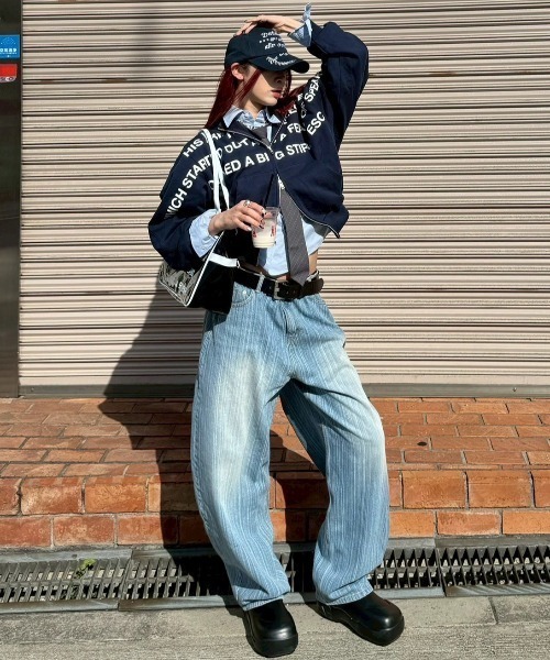 Chikashitsu +（チカシツプラス）の「【Chikashitsu +】cotton cropped shirt / 【チカシツプラス】コットンクロップド長袖シャツ（シャツ/ブラウス・メンズ・ライトブルー/ホワイト・ONE SIZE）」の12枚目の写真