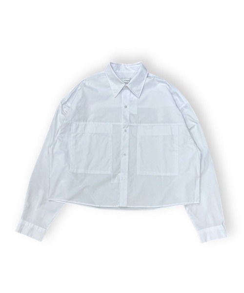 Chikashitsu +（チカシツプラス）の「【Chikashitsu +】cotton cropped shirt / 【チカシツプラス】コットンクロップド長袖シャツ（シャツ/ブラウス・メンズ・ライトブルー/ホワイト・ONE SIZE）」の15枚目の写真