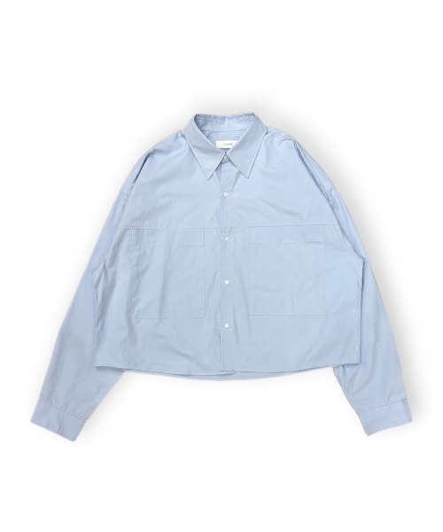 Chikashitsu +（チカシツプラス）の「【Chikashitsu +】cotton cropped shirt / 【チカシツプラス】コットンクロップド長袖シャツ（シャツ/ブラウス・メンズ・ライトブルー/ホワイト・ONE SIZE）」の14枚目の写真