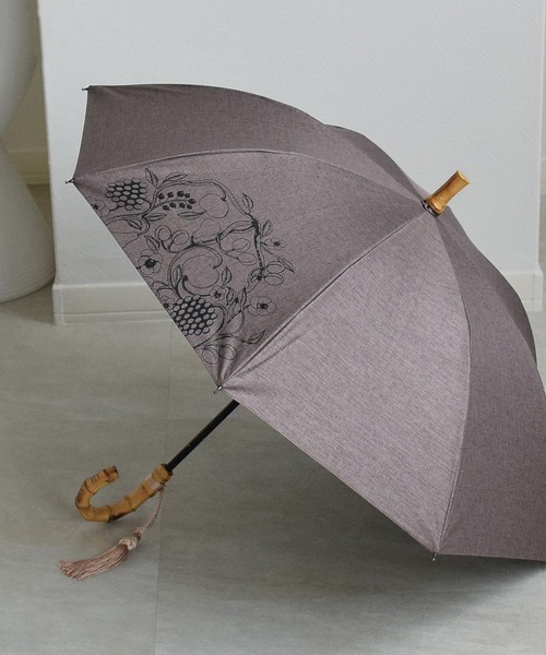 【新品未使用】ウタタネ　日傘　晴雨兼用　長傘　いぬハンドル　グレイッシュカーキ utatane｜utatane/(W)日傘 完全遮光 竹ハンドル | Rakuten