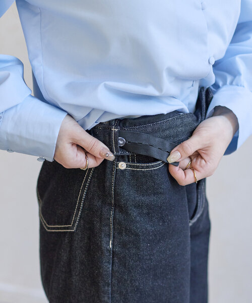 【Thevon】 Yuna企画 ハイウエストデニムPMサイズ Yuna企画】ハイウエストストレートデニムパンツ（その他パンツ