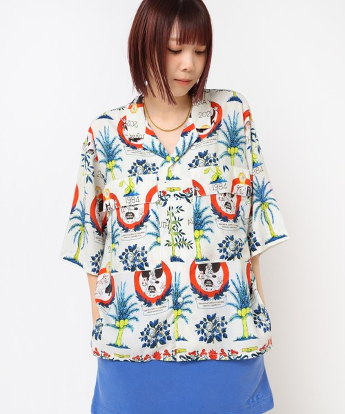 ブラウス シャツ B2900 ツリープリントシャツ レディース B2900 ツリープリントシャツ(M オフシロ): トップス - RNA