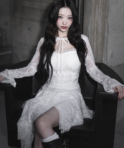 スカート epine lace asymmetry frill skirt white epine lace asymmetry frill skirt white