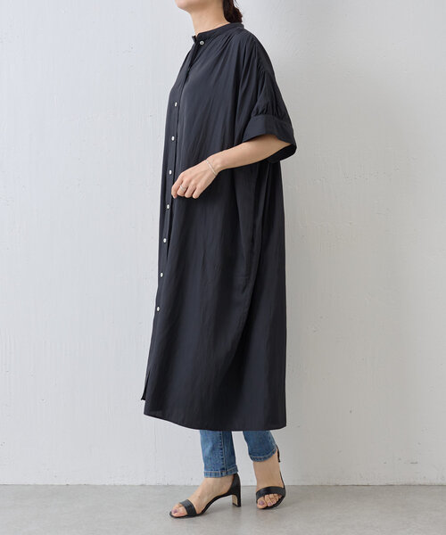 BEARDSLEY（ビアズリー）の「ギャザー割繊ワンピ（ワンピース・レディース・ベージュ/ブラック・FREE）」の5枚目の写真