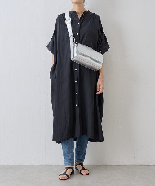 BEARDSLEY（ビアズリー）の「ギャザー割繊ワンピ（ワンピース・レディース・ベージュ/ブラック・FREE）」の7枚目の写真