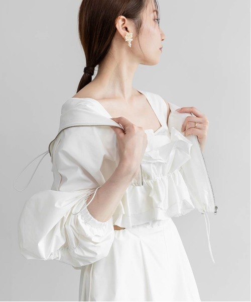 RANDA（ランダ）の「フードフリルマウンテンパーカー（マウンテンパーカー・レディース・ベージュ/ホワイト/ネイビー・FREE/FT）」の9枚目の写真