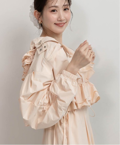 RANDA（ランダ）の「フードフリルマウンテンパーカー（マウンテンパーカー・レディース・ベージュ/ホワイト/ネイビー・FREE/FT）」の17枚目の写真