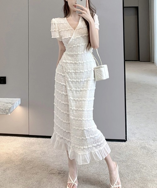Jasmine Grandiflorum(ジャスミングランディフローラム)の「【Jasmine】フリルティアード風レースワンピース (SS)(ワンピース・レディース・ブラック/ホワイト・SMALL/MEDIUM)」の10枚目の写真