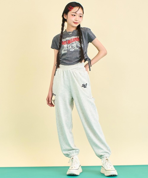 ANAP GｉRL（アナップガール）の「サイドシャーリング ロック Tシャツ（Tシャツ/カットソー・キッズ・ホワイト/杢グレー・S/M/XS）」の22枚目の写真