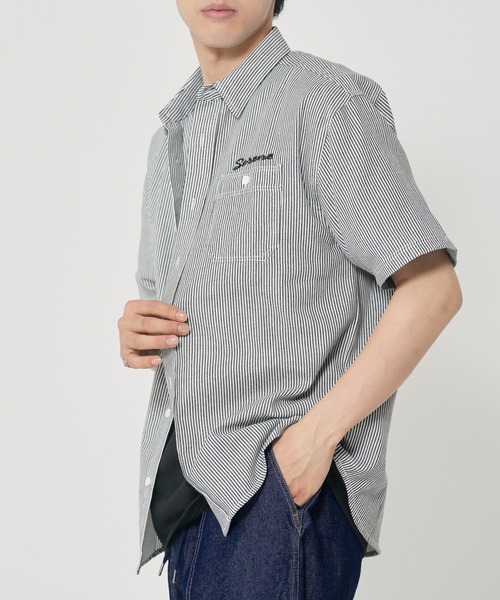 CORISCO(コリスコ)の「ヒッコリーワンポイント刺繍半袖シャツ(M1)(シャツ/ブラウス・メンズ・その他2/その他1・X-LARGE/LARGE/MEDIUM)」の4枚目の写真