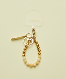 HASHIBAMI（ハシバミ）の「【HASHIBAMI】オルビット 天然石×ゴールドビーズ スマホハンドストラップ（スマホグッズ）」