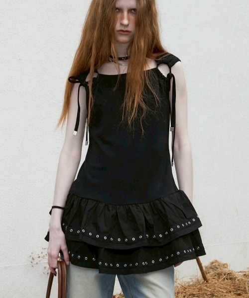 【セール】福袋のファッション通販 KNOWING】Eyelet NOT Sleeveless OPS（ワンピース）｜NOT Tee ワンピース
