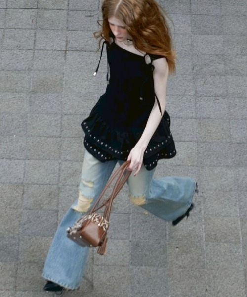 NOT KNOWING】Eyelet Sleeveless Tee OPS（ワンピース）｜NOT