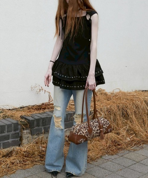 NOT KNOWING】Eyelet Sleeveless Tee OPS（ワンピース）｜NOT