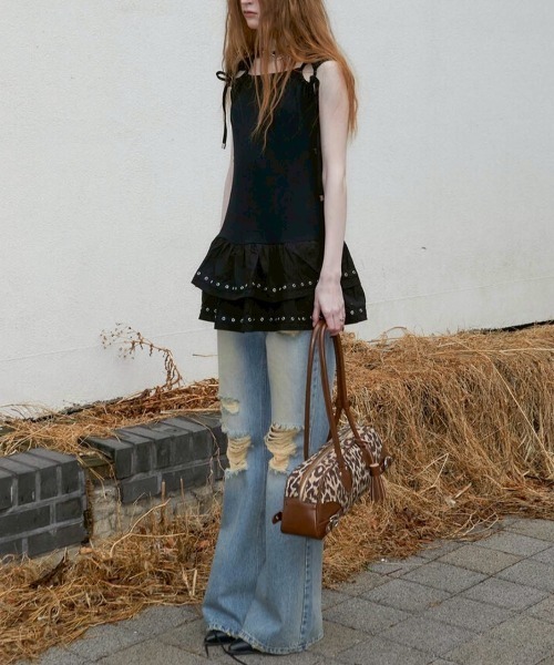 偉大な NOT OPS（ワンピース）｜NOT Tee Sleeveless KNOWING】Eyelet ワンピース