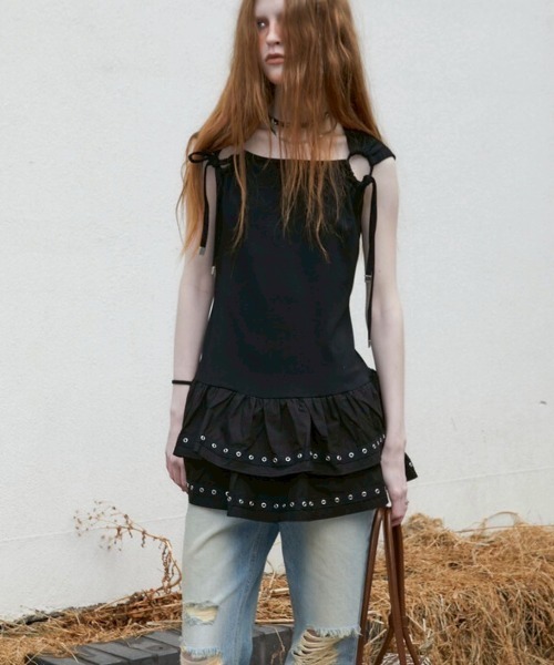 新品本物 NOT OPS（ワンピース）｜NOT Tee Sleeveless KNOWING】Eyelet ワンピース