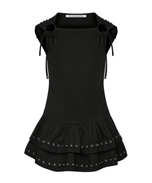 NOT KNOWING】Eyelet Sleeveless Tee OPS（ワンピース）｜NOT