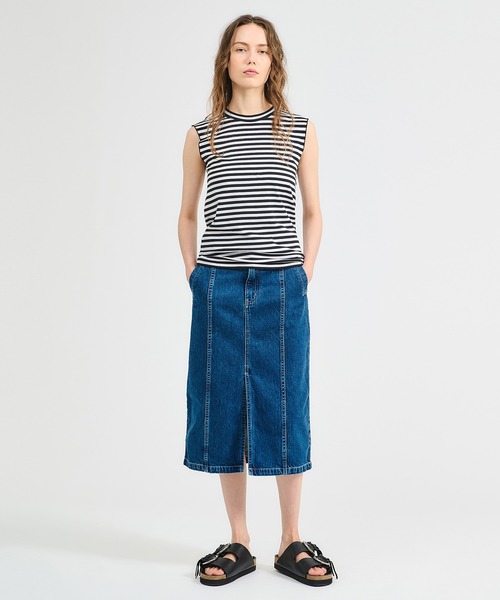 GOOD PEOPLE GOOD STITCHING GOOD PRODUCT(グッドピープルグッドスティッチンググッドプロダクト)の「GOOD PEOPLE GOOD STITCHING GOOD PRODUCT for ESTNATION / スムース ノースリーブ(Tシャツ/カットソー・レディース・ブラック系その他/ブラック/ホワイト・FREE)」の6枚目の写真