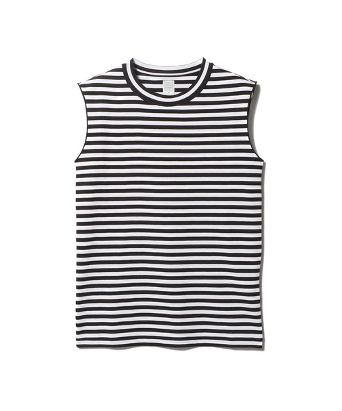 GOOD PEOPLE GOOD STITCHING GOOD PRODUCT(グッドピープルグッドスティッチンググッドプロダクト)の「GOOD PEOPLE GOOD STITCHING GOOD PRODUCT for ESTNATION / スムース ノースリーブ(Tシャツ/カットソー・レディース・ブラック系その他/ブラック/ホワイト・FREE)」の7枚目の写真