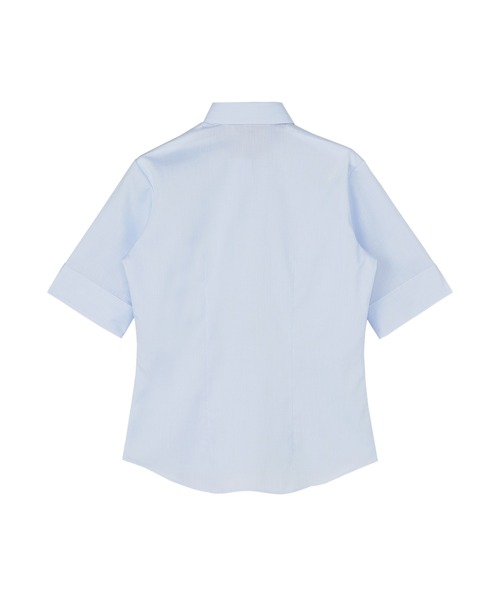 TOKYO SHIRTS（トウキョウシャツ）の「形態安定ノーアイロン レギュラー 5分袖ビジネスワイシャツ（ビジネスシャツ・レディース・サックスブルー・S/M/L/LL/XL）」の5枚目の写真