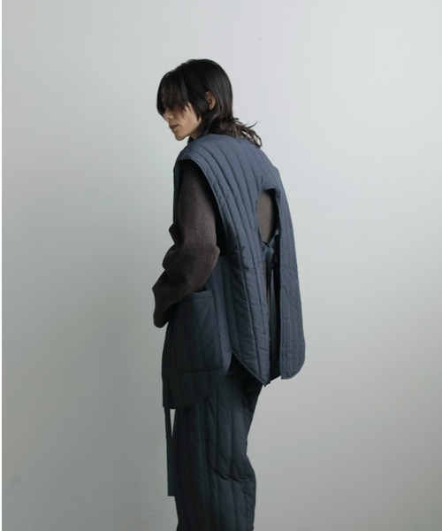 anuke（アンヌーク）の「Backopen Stripe Vest（ベスト・レディース・ネイビー/クリーム・38inch/36inch）」の8枚目の写真