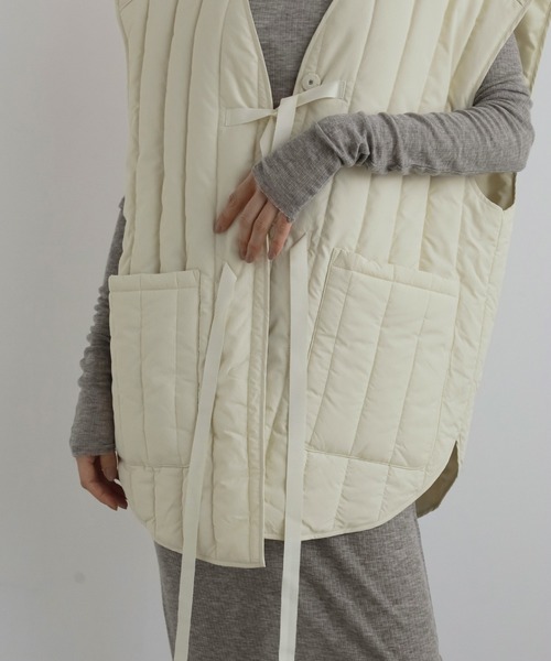 anuke（アンヌーク）の「Backopen Stripe Vest（ベスト・レディース・ネイビー/クリーム・38inch/36inch）」の11枚目の写真