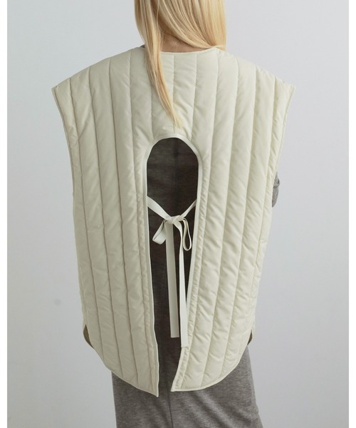 anuke（アンヌーク）の「Backopen Stripe Vest（ベスト・レディース・ネイビー/クリーム・38inch/36inch）」の13枚目の写真