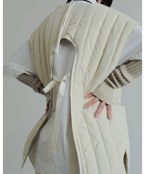 anuke（アンヌーク）の「Backopen Stripe Vest（ベスト・レディース・ネイビー/クリーム・38inch/36inch）」の14枚目の写真