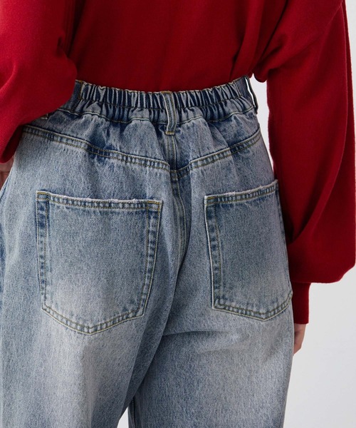 Viola e Viola（ヴィオラエヴィオラ）の「楽ちん細見え　こだわりカーブデニムパンツ（その他パンツ・レディース・ブルー/ネイビー・3L/LL/L/M）」の8枚目の写真