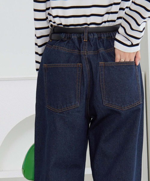 Viola e Viola（ヴィオラエヴィオラ）の「楽ちん細見え　こだわりカーブデニムパンツ（その他パンツ・レディース・ブルー/ネイビー・3L/LL/L/M）」の15枚目の写真