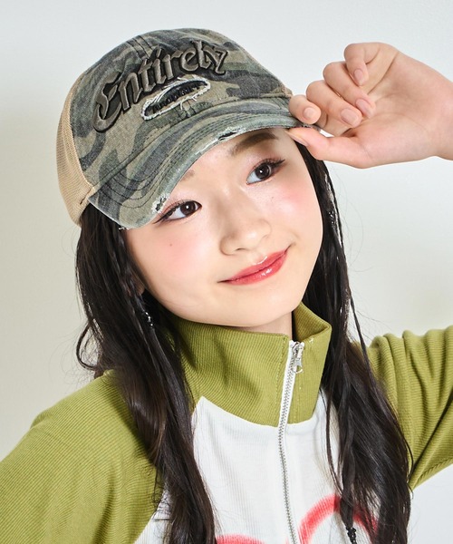 ANAP GｉRL（アナップガール）の「ダメージ刺繍メッシュキャップ（キャップ・キッズ・ブラック/カーキ・FREE）」の16枚目の写真