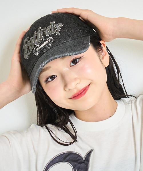 ANAP GｉRL（アナップガール）の「ダメージ刺繍メッシュキャップ（キャップ・キッズ・ブラック/カーキ・FREE）」の15枚目の写真