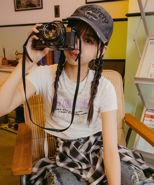 ANAP GｉRL（アナップガール）の「ダメージ刺繍メッシュキャップ（キャップ・キッズ・ブラック/カーキ・FREE）」の10枚目の写真