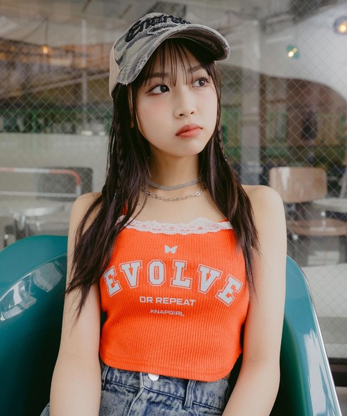 ANAP GｉRL（アナップガール）の「ダメージ刺繍メッシュキャップ（キャップ・キッズ・ブラック/カーキ・FREE）」の12枚目の写真