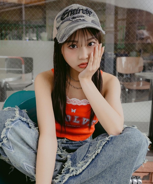 ANAP GｉRL（アナップガール）の「ダメージ刺繍メッシュキャップ（キャップ・キッズ・ブラック/カーキ・FREE）」の13枚目の写真