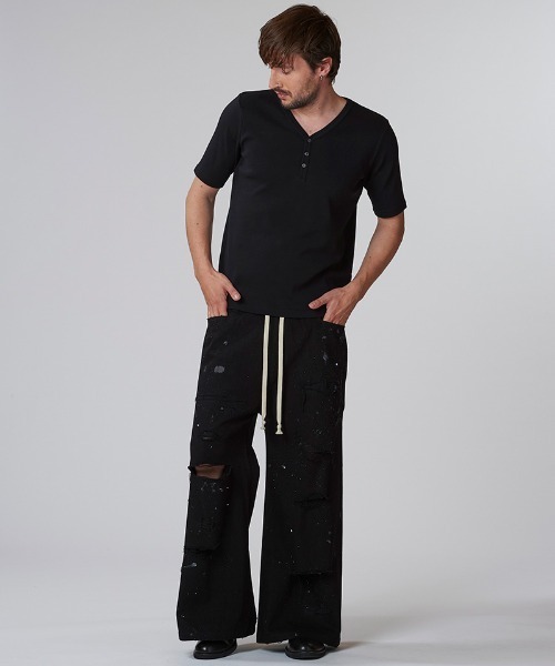 NO ID.(ノーアイディ)の「mt9799-フライスヘンリーV-N-T VネックTシャツ(Tシャツ/カットソー・メンズ・ブラック/グレー/ホワイト・2/1)」の15枚目の写真