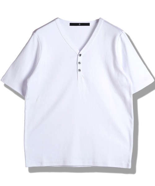 NO ID.(ノーアイディ)の「mt9799-フライスヘンリーV-N-T VネックTシャツ(Tシャツ/カットソー・メンズ・ブラック/グレー/ホワイト・2/1)」の14枚目の写真