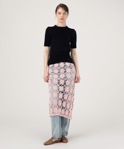 【限定特価】 セール】MOZHDEH MATIN SKIRT（スカート LACE FLOWER スカート