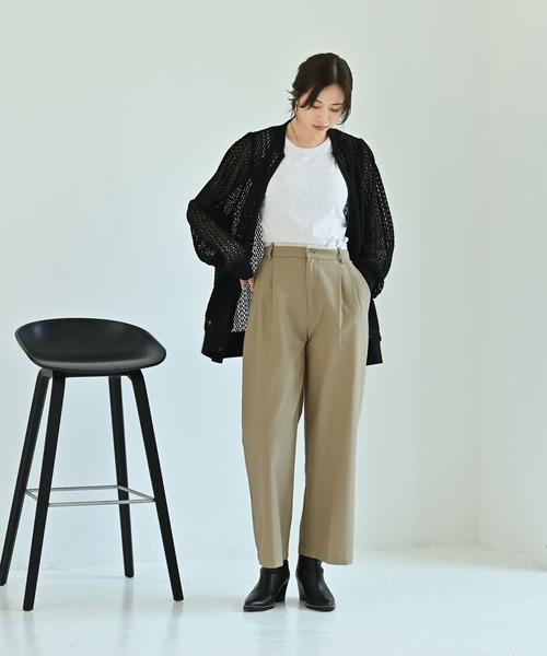 STYLE DELI(スタイルデリ)の「【BLK001】クロシェ編みすっきりジップカーデ(カーディガン/ボレロ・レディース・ブルーグレー/ブラック・FREE)」の22枚目の写真