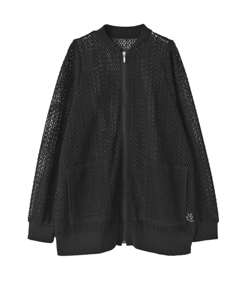 STYLE DELI(スタイルデリ)の「【BLK001】クロシェ編みすっきりジップカーデ(カーディガン/ボレロ・レディース・ブルーグレー/ブラック・FREE)」の8枚目の写真
