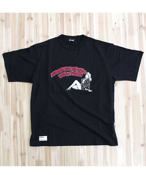 Schott（ショット）の「T-SHIRT GIRL（Tシャツ/カットソー・メンズ・ブラック/ホワイト・L/XL/XXL/M）」の8枚目の写真