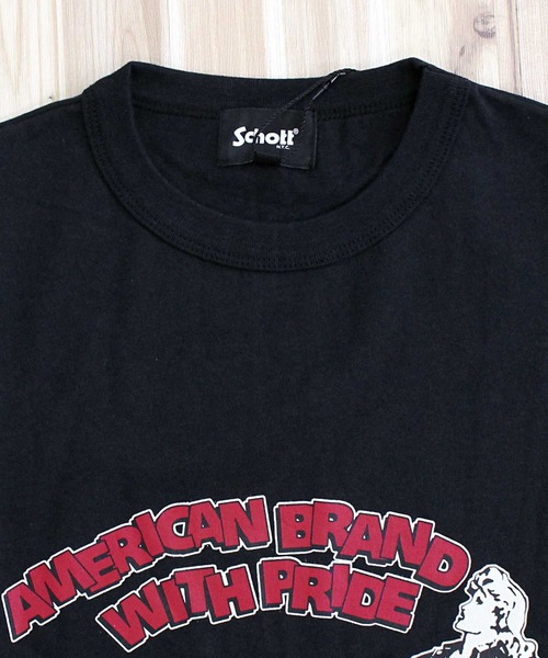 Schott（ショット）の「T-SHIRT GIRL（Tシャツ/カットソー・メンズ・ブラック/ホワイト・L/XL/XXL/M）」の9枚目の写真