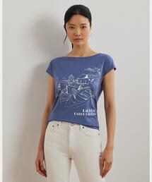 LAUREN RALPH LAUREN / ローレン ラルフ ローレン ストライプド ボタントリム リブニット Tシャツ ストライプド ボタントリム リブニット Tシャツ | ラルフ