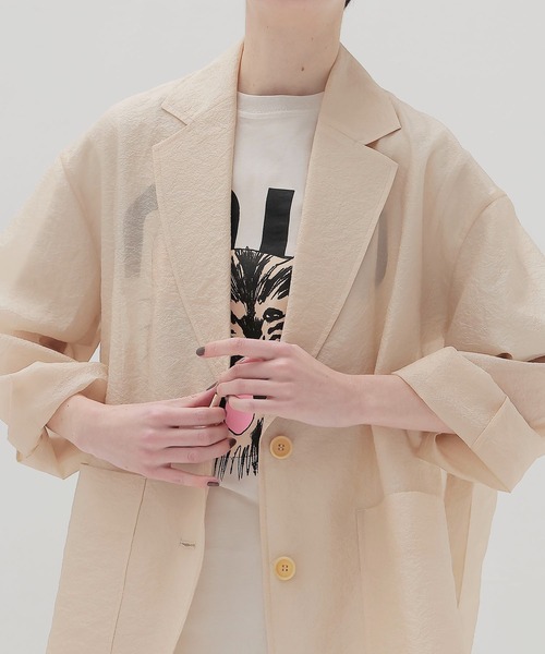 DRESSLAVE（ドレスレイブ）の「wrinkles organza big jacket(リンクルオーガンジービッグジャケット)（テーラードジャケット・レディース・ブラック/ベージュ・38）」の5枚目の写真