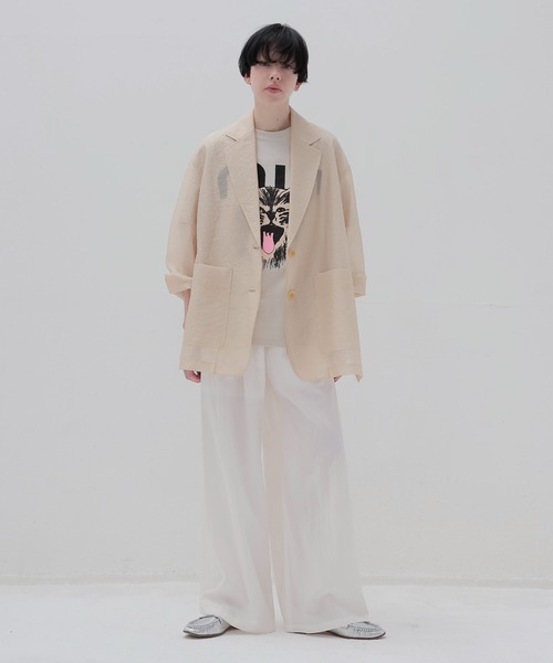 DRESSLAVE（ドレスレイブ）の「wrinkles organza big jacket(リンクルオーガンジービッグジャケット)（テーラードジャケット・レディース・ブラック/ベージュ・38）」の8枚目の写真